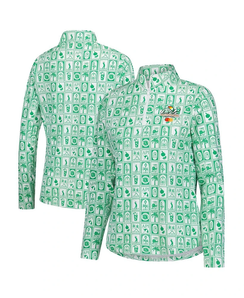 Smith & Quinn Women's Green Arnold Palmer Invitational Geo Print Ava Quarter-Zip Pullover