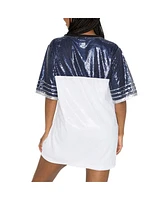 Gameday Couture Women's White/Navy Chicago Bears Bling It Full Sequin Jersey Dress