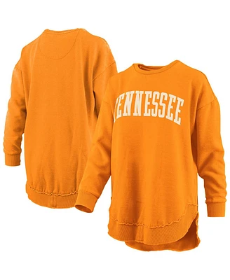 Pressbox Women's Tennessee Orange Tennessee Volunteers Melange Poncho Vintage Fleece Long Sleeve Pullover Sweatshirt