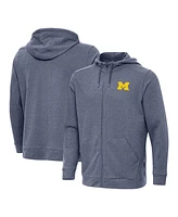 Antigua Men's Heather Navy Michigan Wolverines Effortless Full-Zip Hoodie
