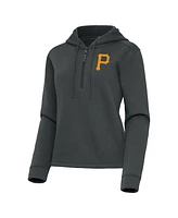 Antigua Women's Pewter Pittsburgh Pirates Contemporary Quarter-Zip Hoodie