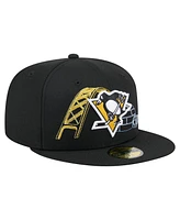 New Era Men's Black Pittsburgh Penguins State Stitch 59FIFTY Fitted Hat
