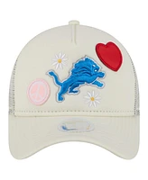 New Era Women's Cream Detroit Lions All Love 9FORTY Adjustable Trucker Hat