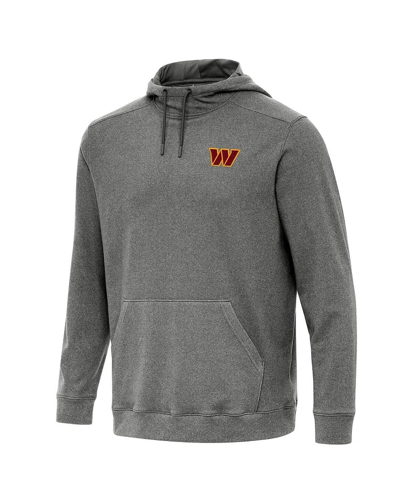 Antigua Men's Heather Black Washington Commanders Cloud Pullover Hoodie