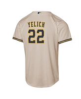 Nike Big Boy's and Girl's Christian Yelich Cream Milwaukee Brewers Home Replica Player Jersey