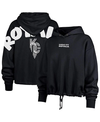 '47 Brand Women's Navy Kansas City Royals Connect Venice Cropped Pullover Hoodie