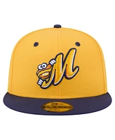 New Era Men's Gold/Navy Montgomery Biscuits Authentic Collection 59FIFTY Fitted Hat