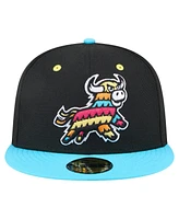 New Era Men's Black/Aqua Erie SeaWolves Copa de la Diversion 59FIFTY Fitted Hat
