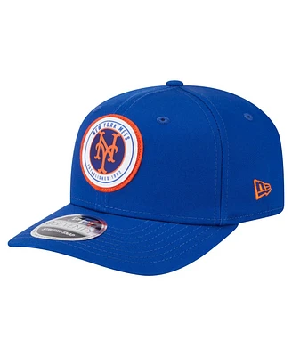 New Era Men's Royal New York Mets Circle Patch 9SEVENTY Stretch-Snap Hat