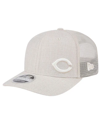 New Era Men's Light Beige Cincinnati Reds Flawless 9SEVENTY Stretch-Snap Hat
