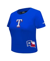 Pro Standard Women's Royal Texas Rangers Game Day Classics Baby Doll Cropped T-Shirt