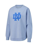 Pressbox Women's Light Blue Notre Dame Fighting Irish Poncho Fleece Pullover Sweatshirt