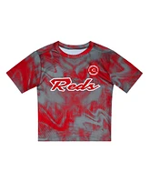 Outerstuff Toddler Gray/Red Cincinnati Reds Pinch Hitter Infielder T-Shirt and Shorts Set