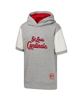 Outerstuff Big Boys and Girls Heather Gray St. Louis Cardinals Line Up Short Sleeve Pullover Hoodie