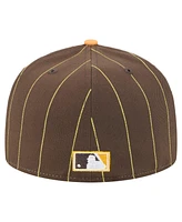 New Era Men's Dark Brown San Diego Padres Pinstripe 59FIFTY Fitted Hat