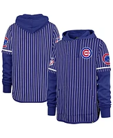 '47 Brand Men's Royal Chicago Cubs Pinstripe Double Header Pullover Hoodie