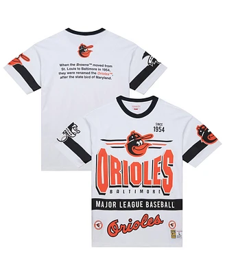 Mitchell & Ness Men's White Baltimore Orioles Cooperstown Collection Team Origins Premium T-Shirt