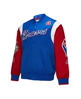 Mitchell & Ness Men's Royal/Red Atlanta Braves Cooperstown Collection Team Origins Satin Full-Snap Jacket