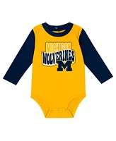 Outerstuff Infant Navy Michigan Wolverines Double Up Long Sleeve Bodysuit Pant Set