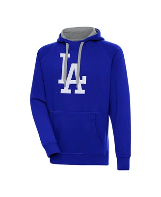 Antigua Men's Royal Los Angeles Dodgers Victory Chenille Pullover Hoodie