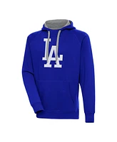 Antigua Men's Royal Los Angeles Dodgers Victory Chenille Pullover Hoodie