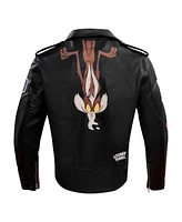 Freeze Max Men's Black Looney Tunes Graphic Biker Full-Zip Jacket