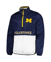 G-iii Sports by Carl Banks Men's Navy Michigan Wolverines Cornerman Half-Zip Top