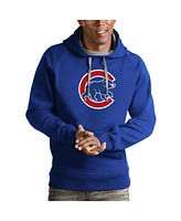 Antigua Men's Royal Chicago Cubs Victory Pullover Team Logo Hoodie
