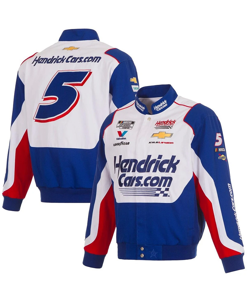 Jh Design Men's Royal/White Kyle Larson HendrickCars.com Full-Snap Twill Uniform Jacket