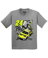 Hendrick Motorsports Team Collection Big Boys and Girls Heather Gray William Byron Car T-Shirt
