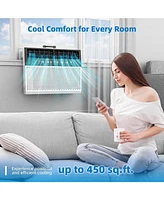 Cowsar Btu U-Shaped Window Air Conditioner Cools up to 450 Sq.Ft with 6 Modes 24H Timer, Window Ac Units, Easy to Install, Low Noise