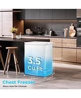 Cowsar Chest Freezer 3.5 Cubic Feet Compact Freezer with 2 Removable Baskets, Free Standing Top open Door Deep Freezer, Adjustable Temperature for Hom