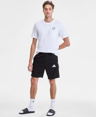 Adidas Mens Three Stripes Tiro 9 Cargo Shorts Slide Pocket T Shirt Adilette Comfort Slide Sandals