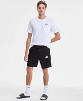 Adidas Mens Three Stripes Tiro 9 Cargo Shorts Slide Pocket T Shirt Adilette Comfort Slide Sandals