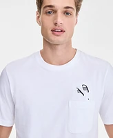 adidas Men's Slide Regular-Fit Embroidered Graphic Pocket T-Shirt