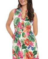 London Times Petite Printed Sleeveless Maxi Dress