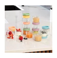 All-in-One Baby Food Prep Set; Multifunctional Baby Food Processor Steamer Blender + 12 Compact Glass Baby Food Storage Jars; Bpa-Free, Leakproof, Dur