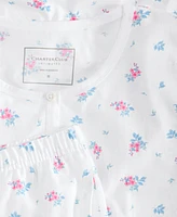 Charter Club Women's 2-Pc. Cotton Printed Cropped Pajamas Set, Created for Macy's