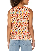 Liverpool Los Angeles Women's Printed Button-Back Sleeveless Top