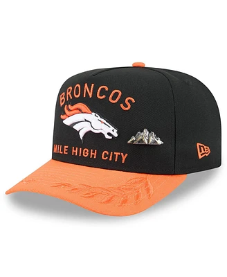 New Era Men's Black/Orange Denver Broncos 2025 Nfl Draft On Stage A-Frame 59FIFTY Fitted Hat