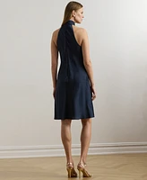 Lauren Ralph Women's Charmeuse Halter Cocktail Dress