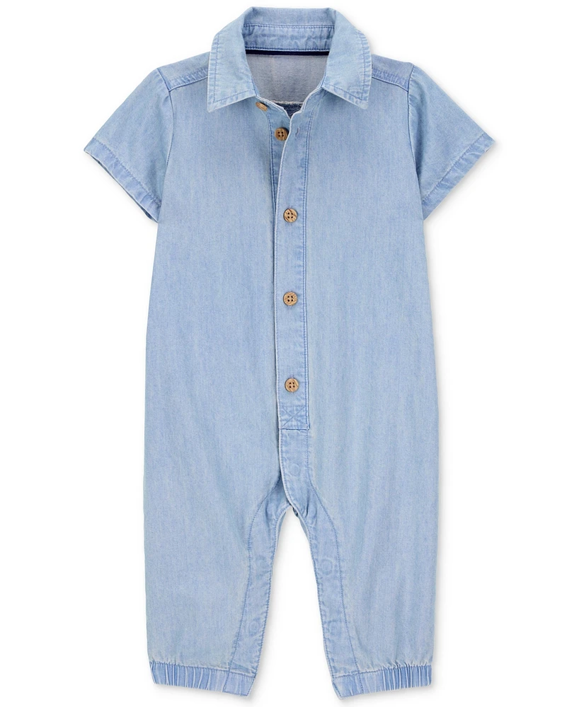 Carter's Baby Boys Cotton Chambray Jumpsuit