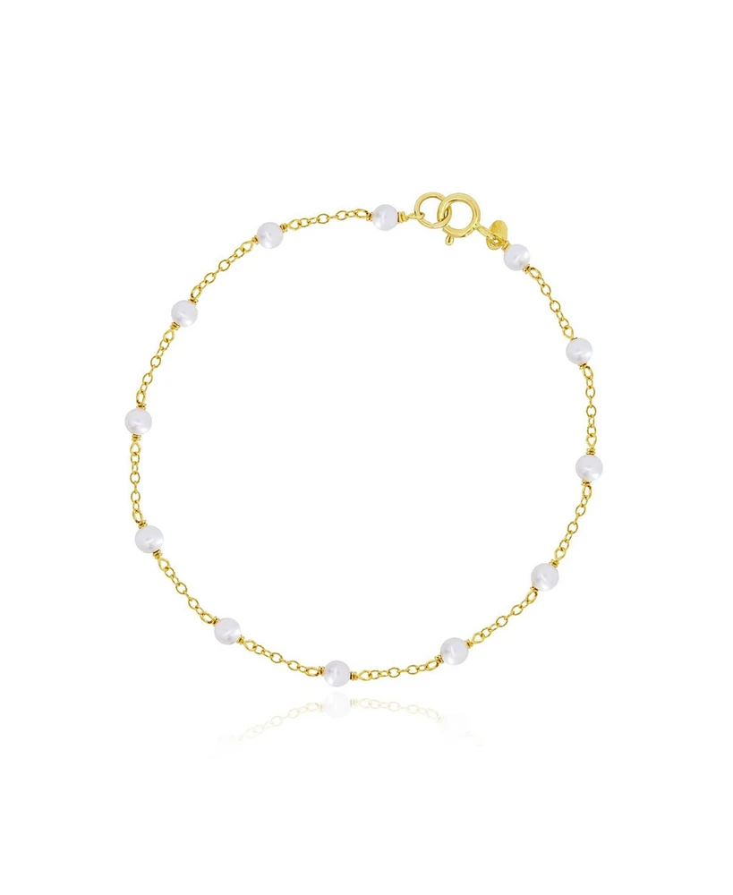 The Lovery Pearl Bead Chain Bracelet 14K Gold
