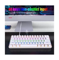60% Mechanical Gaming Keyboard, Red Switch, Wired Gaming Colorful Backlit Gaming Keyboard, Pudding Keycaps Compact