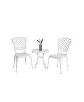3-Piece Rustproof Aluminum Bistro Set: 2 Chairs, Round Table