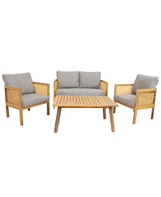 4-Piece Patio Furniture Set -Patio Conversation Set - Outdoor Seating Lounge Furniture - Outdoor Porch Seating