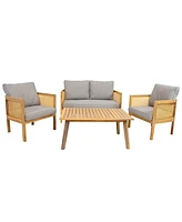 4-Piece Patio Furniture Set -Patio Conversation Set - Outdoor Seating Lounge Furniture - Outdoor Porch Seating