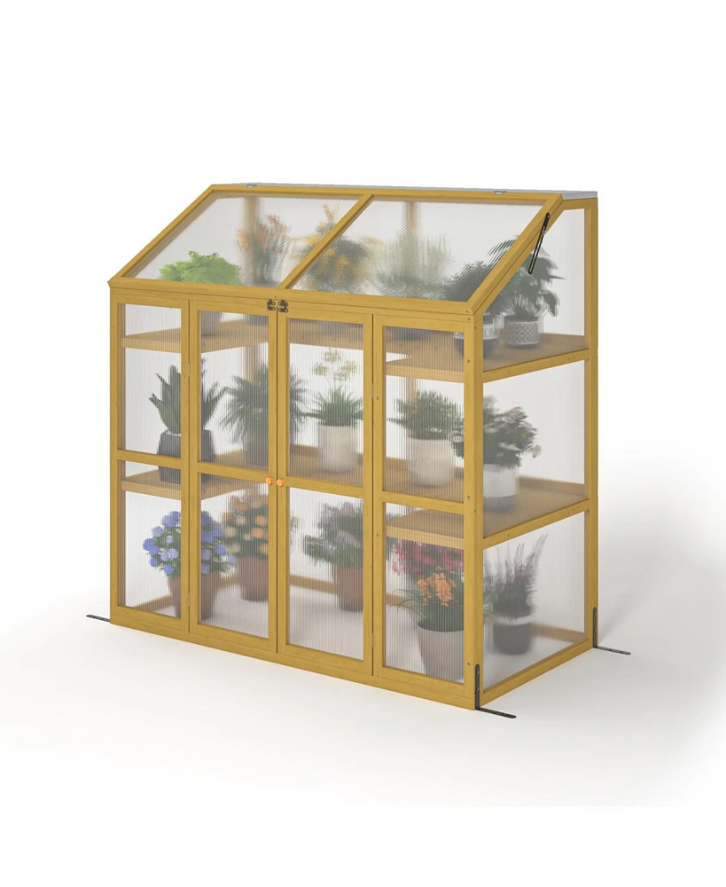 Wooden Garden Greenhouse: Polycarbonate Shed for Plant Protection