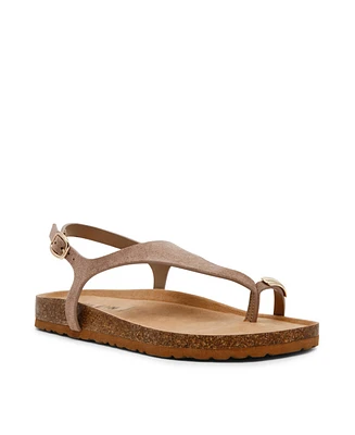 Anne Klein Women's Lola Toe Loop Footbed Flat Sandals
