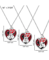 Disney Mickey & Minnie Mouse Heart Necklace Set of 3